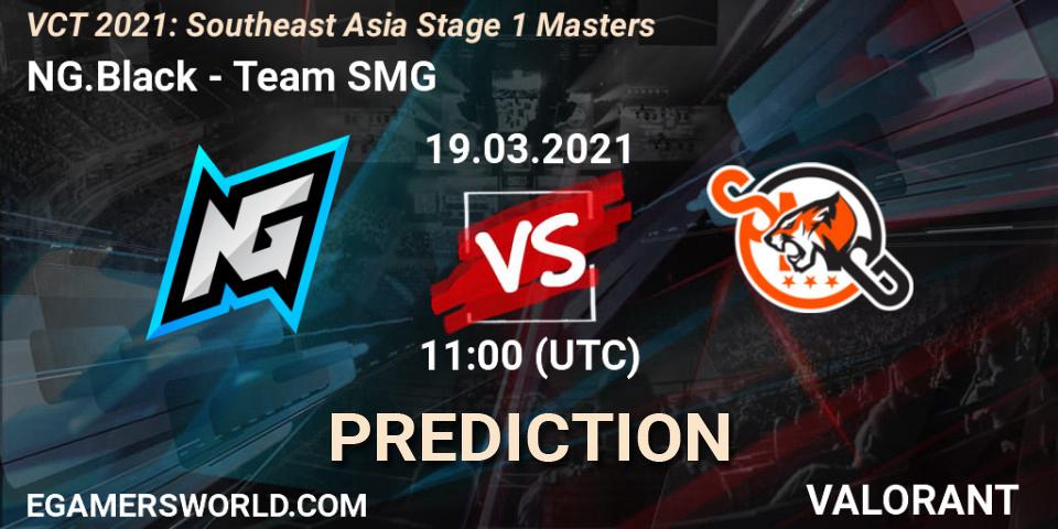 NG.Black vs Team SMG: Betting TIp, Match Prediction. 19.03.2021 at 11:50. VALORANT, VCT 2021: Southeast Asia Stage 1 Masters
