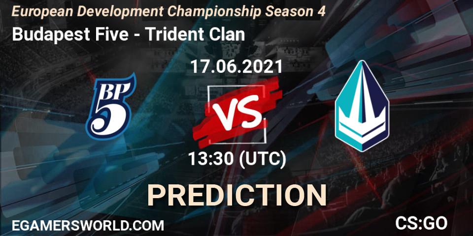 Budapest Five vs Trident Clan: Betting TIp, Match Prediction. 17.06.2021 at 13:40. Counter-Strike (CS2), European Development Championship Season 4