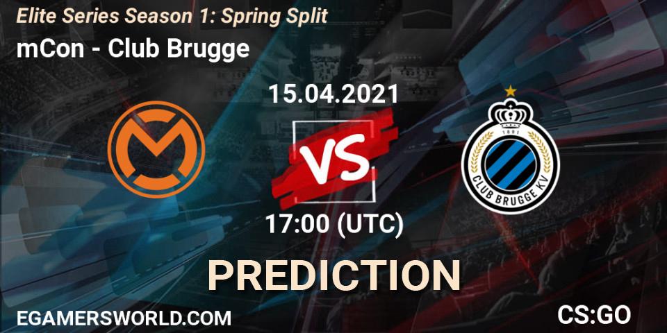 mCon vs Club Brugge: Betting TIp, Match Prediction. 15.04.2021 at 17:00. Counter-Strike (CS2), Elite Series Season 1: Spring Split