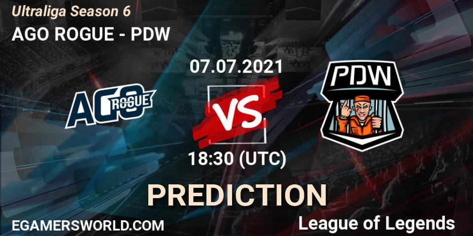 AGO ROGUE vs PDW: Betting TIp, Match Prediction. 07.07.2021 at 18:30. LoL, Ultraliga Season 6
