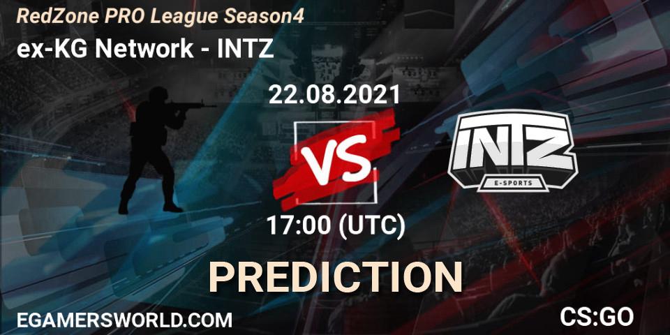 ex-KG Network vs INTZ: Betting TIp, Match Prediction. 22.08.2021 at 17:00. Counter-Strike (CS2), RedZone PRO League Season 4