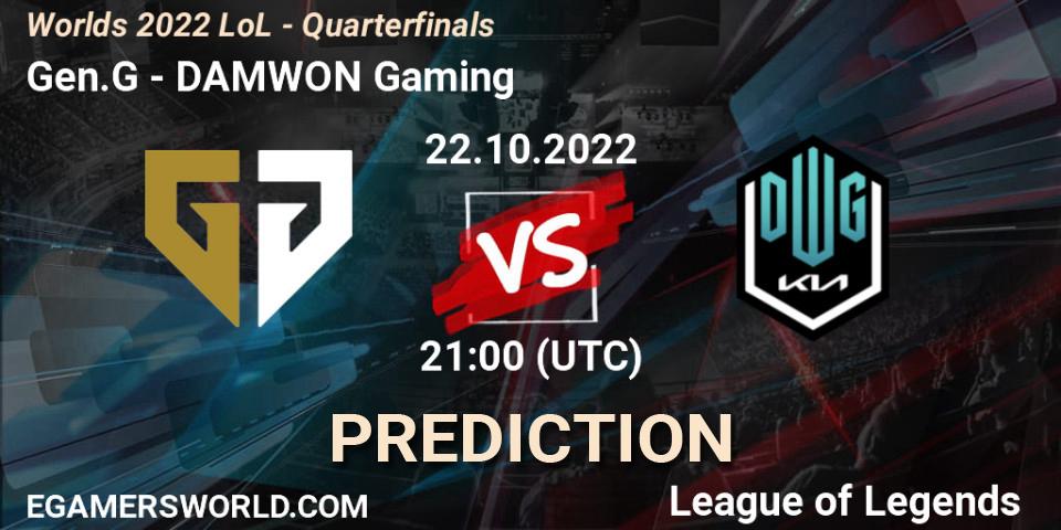 Gen.G vs DAMWON Gaming: Betting TIp, Match Prediction. 22.10.22. LoL, Worlds 2022 LoL - Quarterfinals