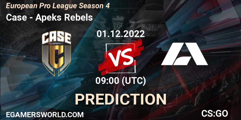 Case vs Apeks Rebels: Betting TIp, Match Prediction. 01.12.22. CS2 (CS:GO), European Pro League Season 4