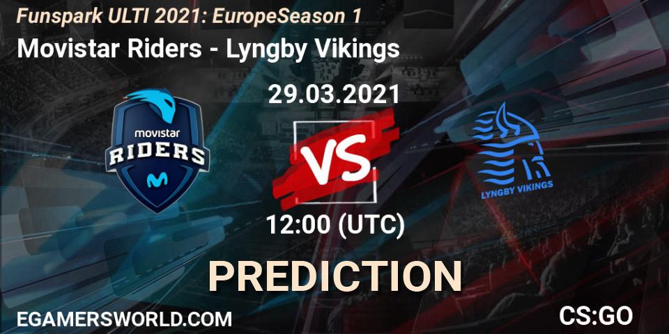 Movistar Riders vs Lyngby Vikings: Betting TIp, Match Prediction. 29.03.2021 at 12:00. Counter-Strike (CS2), Funspark ULTI 2021: Europe Season 1