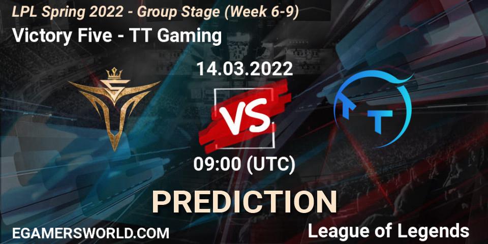 Victory Five vs TT Gaming: Betting TIp, Match Prediction. 14.03.22. LoL, LPL Spring 2022 - Group Stage (Week 6-9)