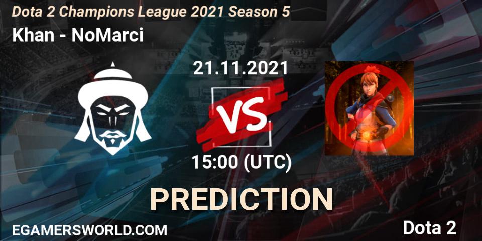 Khan vs NoMarci: Betting TIp, Match Prediction. 21.11.21. Dota 2, Dota 2 Champions League 2021 Season 5