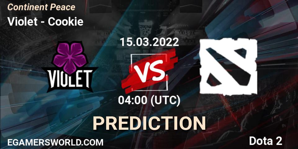 Violet vs Cookie: Betting TIp, Match Prediction. 15.03.2022 at 04:12. Dota 2, Continent Peace