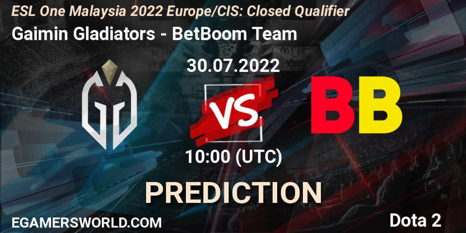 Gaimin Gladiators vs BetBoom Team: Betting TIp, Match Prediction. 30.07.2022 at 10:02. Dota 2, ESL One Malaysia 2022 Europe/CIS: Closed Qualifier
