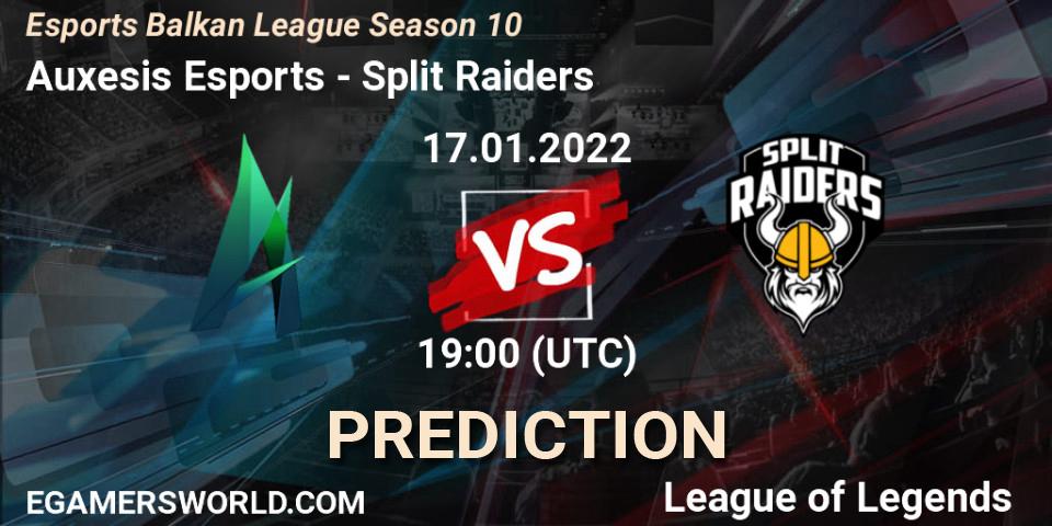 Auxesis Esports vs Split Raiders: Betting TIp, Match Prediction. 17.01.2022 at 19:00. LoL, Esports Balkan League Season 10