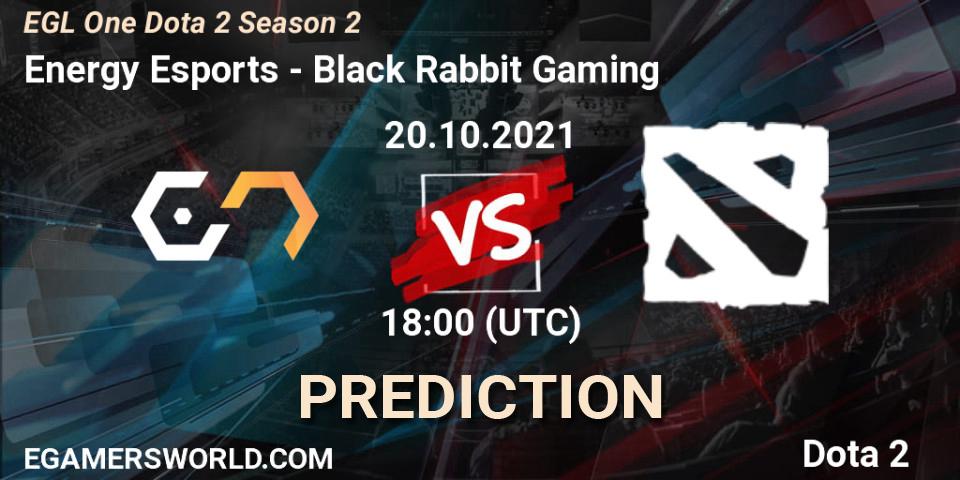Energy Esports vs Black Rabbit Gaming: Betting TIp, Match Prediction. 20.10.2021 at 18:01. Dota 2, EGL One Dota 2 Season 2