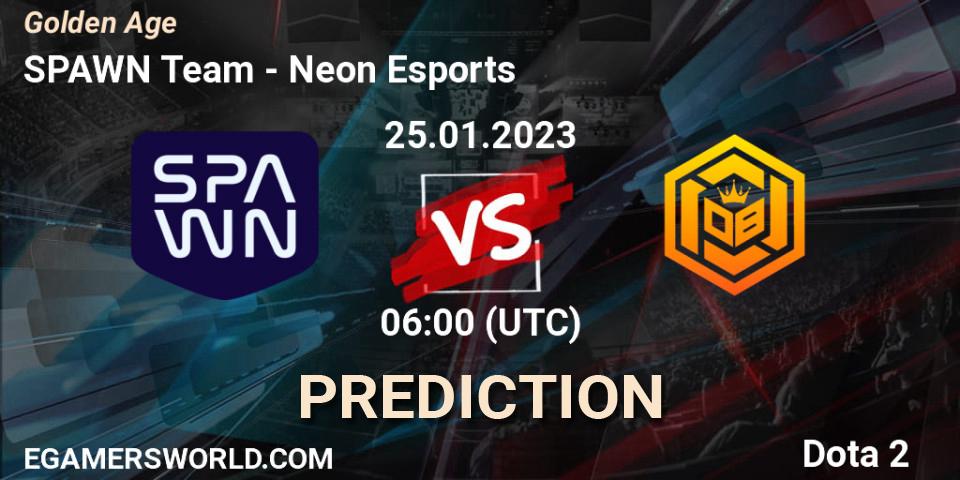 SPAWN Team vs Neon Esports: Betting TIp, Match Prediction. 25.01.23. Dota 2, Golden Age