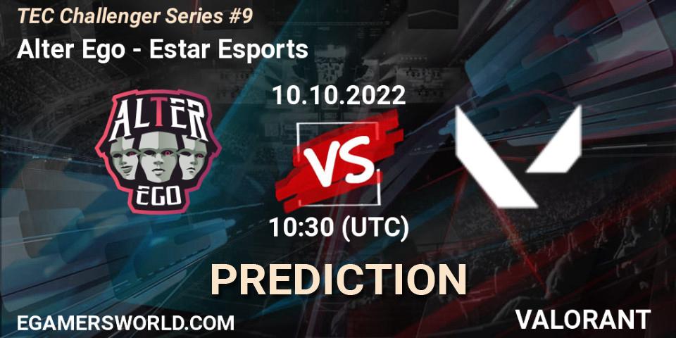 Alter Ego vs Estar Esports: Betting TIp, Match Prediction. 10.10.2022 at 11:15. VALORANT, TEC Challenger Series #9