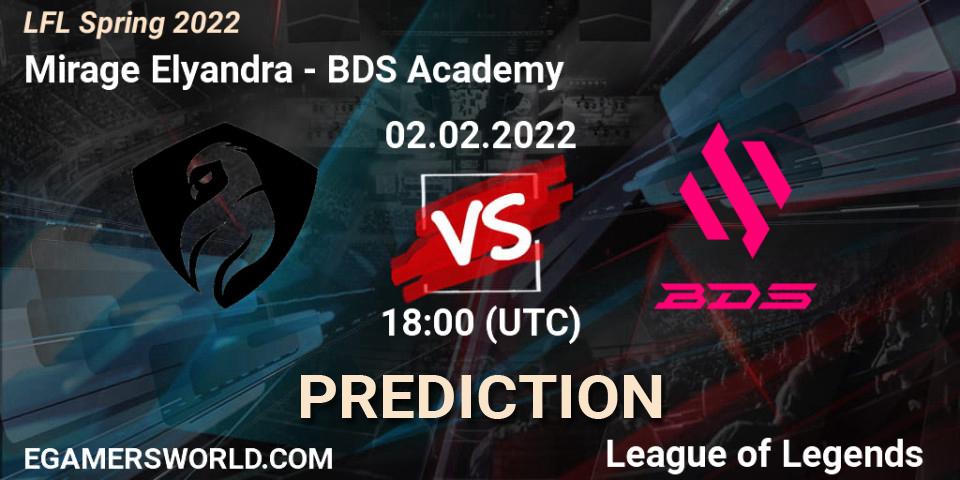 Mirage Elyandra vs BDS Academy: Betting TIp, Match Prediction. 02.02.2022 at 18:00. LoL, LFL Spring 2022
