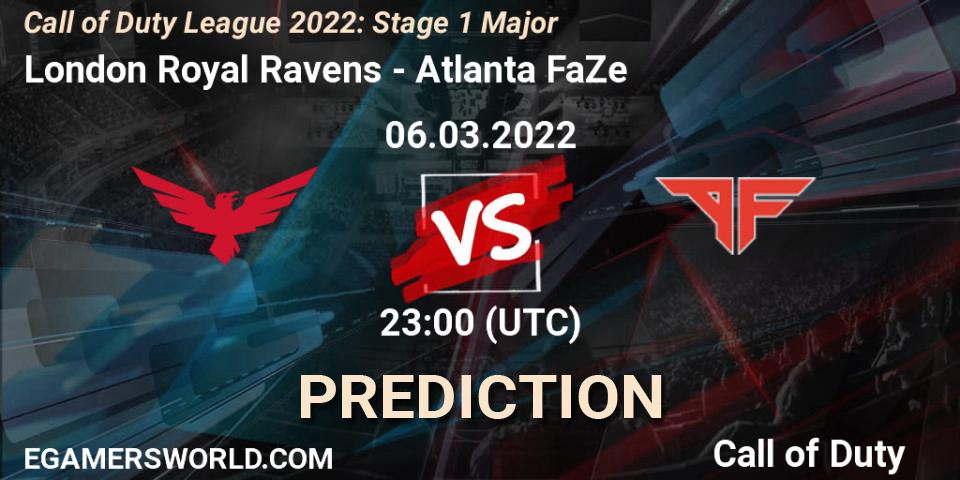 London Royal Ravens vs Atlanta FaZe: Betting TIp, Match Prediction. 06.03.2022 at 23:00. Call of Duty, Call of Duty League 2022: Stage 1 Major