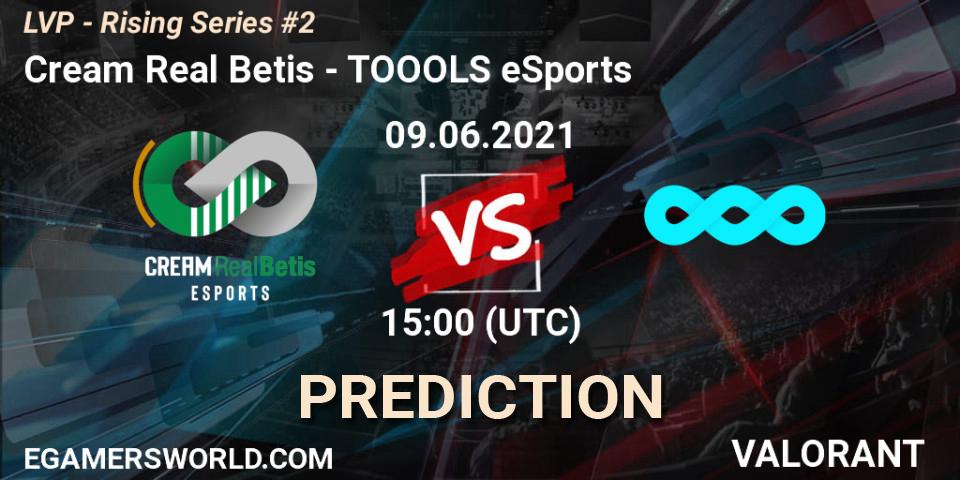 Cream Real Betis vs TOOOLS eSports: Betting TIp, Match Prediction. 09.06.2021 at 15:00. VALORANT, LVP - Rising Series #2