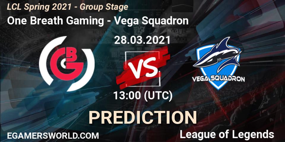 One Breath Gaming vs Vega Squadron: Betting TIp, Match Prediction. 28.03.2021 at 13:00. LoL, LCL Spring 2021 - Group Stage
