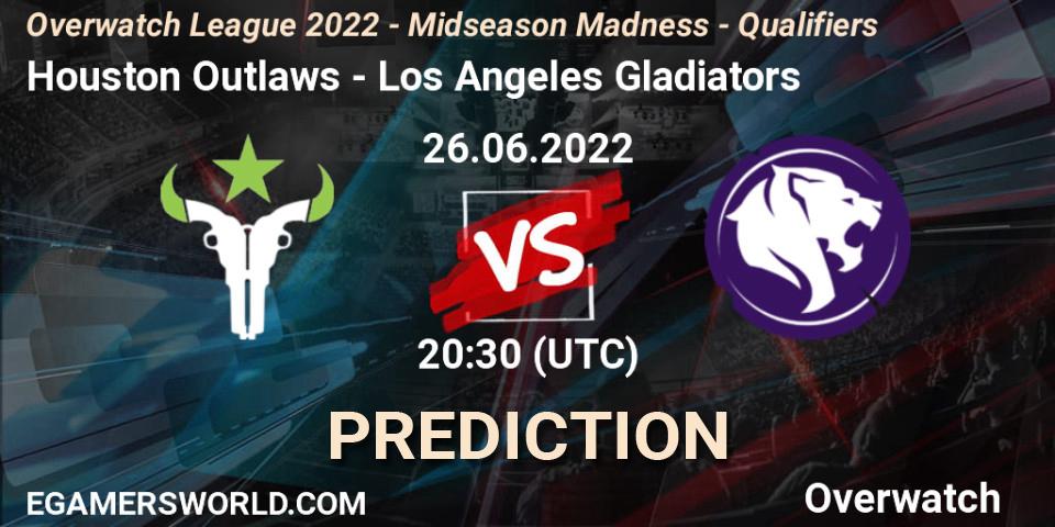 Houston Outlaws vs Los Angeles Gladiators: Betting TIp, Match Prediction. 26.06.22. Overwatch, Overwatch League 2022 - Midseason Madness - Qualifiers