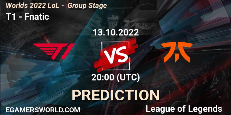 T1 vs Fnatic: Betting TIp, Match Prediction. 13.10.22. LoL, Worlds 2022 LoL - Group Stage