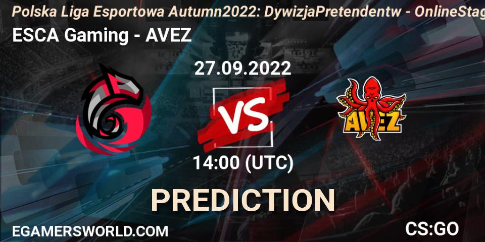 ESCA Gaming vs AVEZ: Betting TIp, Match Prediction. 27.09.22. CS2 (CS:GO), Polska Liga Esportowa Autumn 2022: Dywizja Pretendentów - Online Stage