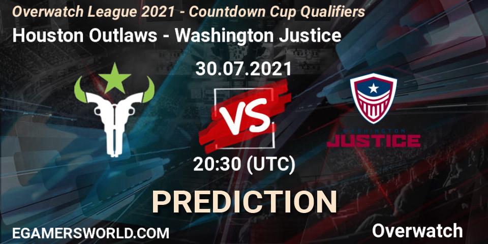 Houston Outlaws vs Washington Justice: Betting TIp, Match Prediction. 30.07.21. Overwatch, Overwatch League 2021 - Countdown Cup Qualifiers