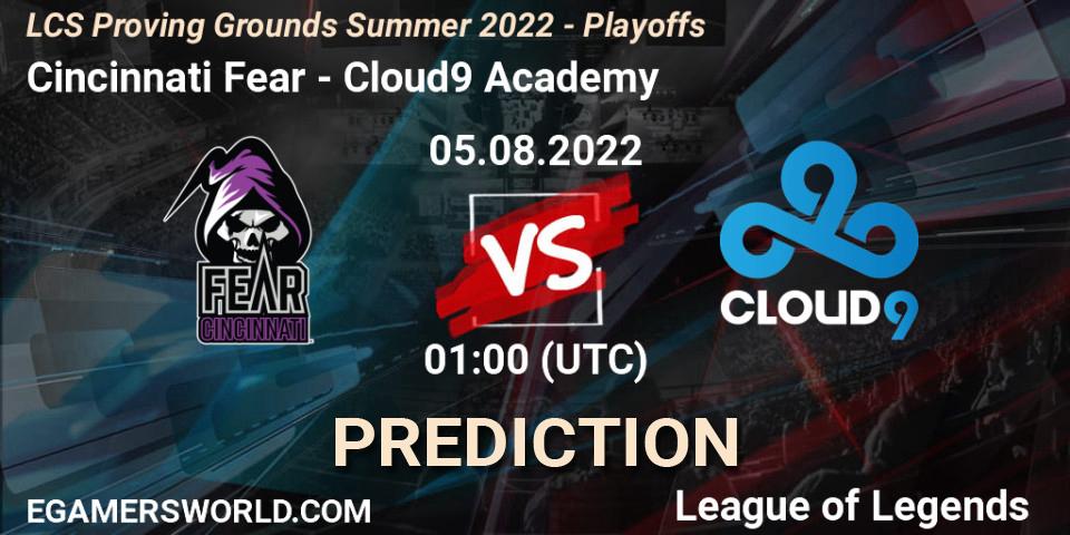Cincinnati Fear vs Cloud9 Academy: Betting TIp, Match Prediction. 05.08.22. LoL, LCS Proving Grounds Summer 2022 - Playoffs