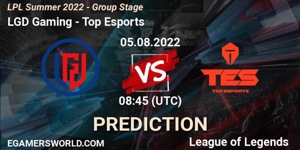 LGD Gaming vs Top Esports: Betting TIp, Match Prediction. 05.08.22. LoL, LPL Summer 2022 - Group Stage
