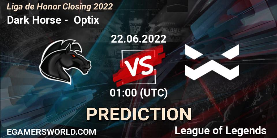 Dark Horse vs Optix: Betting TIp, Match Prediction. 22.06.22. LoL, Liga de Honor Closing 2022
