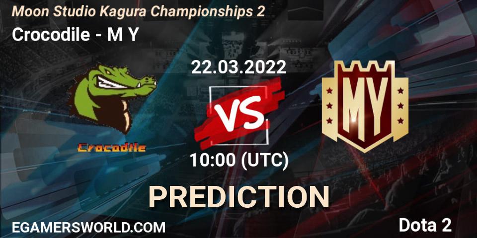 Crocodile vs M Y: Betting TIp, Match Prediction. 22.03.2022 at 10:38. Dota 2, Moon Studio Kagura Championships 2