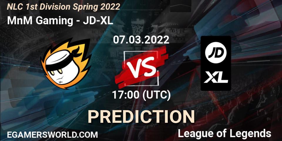 MnM Gaming vs JD-XL: Betting TIp, Match Prediction. 07.03.2022 at 17:00. LoL, NLC 1st Division Spring 2022