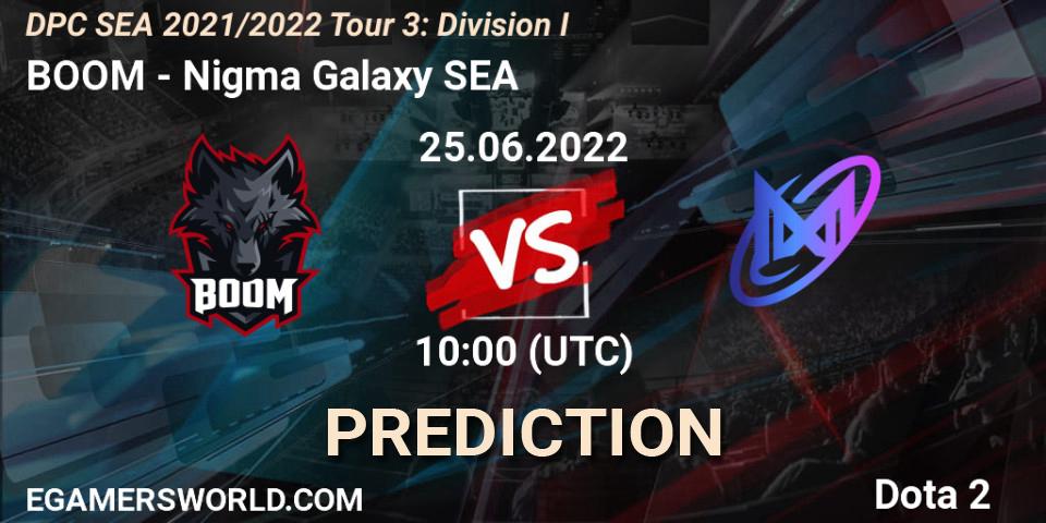 BOOM vs Nigma Galaxy SEA: Betting TIp, Match Prediction. 25.06.2022 at 10:00. Dota 2, DPC SEA 2021/2022 Tour 3: Division I
