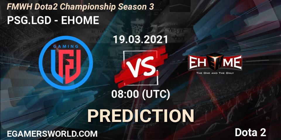 PSG.LGD vs EHOME: Betting TIp, Match Prediction. 19.03.2021 at 08:04. Dota 2, FMWH Dota2 Championship Season 3
