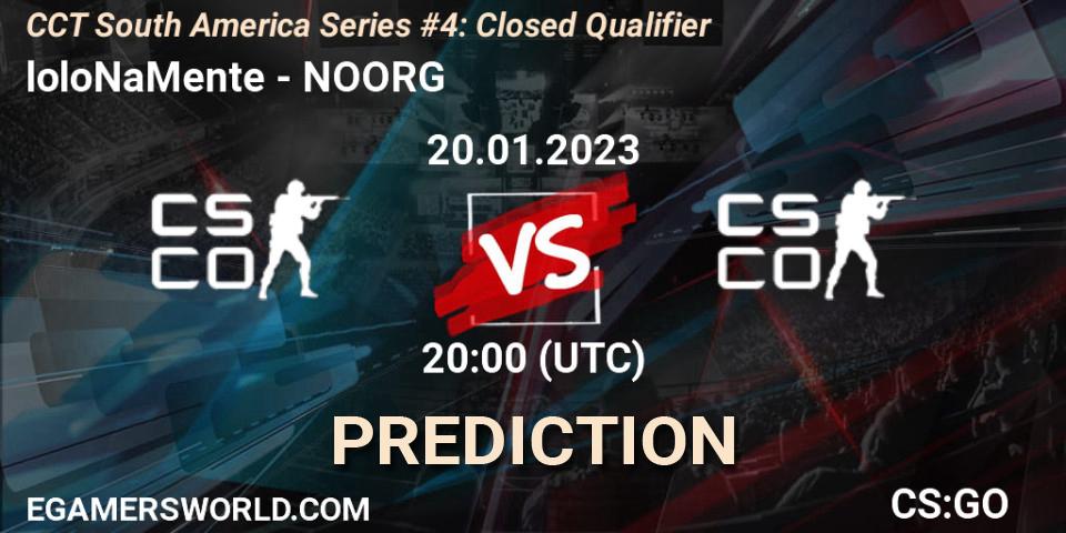 loloNaMente vs NOORG: Betting TIp, Match Prediction. 20.01.23. CS2 (CS:GO), CCT South America Series #4: Closed Qualifier