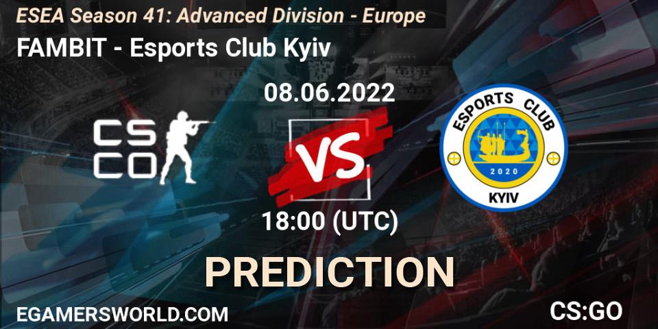 FAMBIT vs Esports Club Kyiv: Betting TIp, Match Prediction. 12.06.22. CS2 (CS:GO), ESEA Season 41: Advanced Division - Europe
