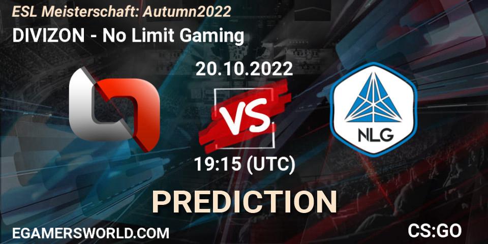 DIVIZON vs No Limit Gaming: Betting TIp, Match Prediction. 20.10.22. CS2 (CS:GO), ESL Meisterschaft: Autumn 2022