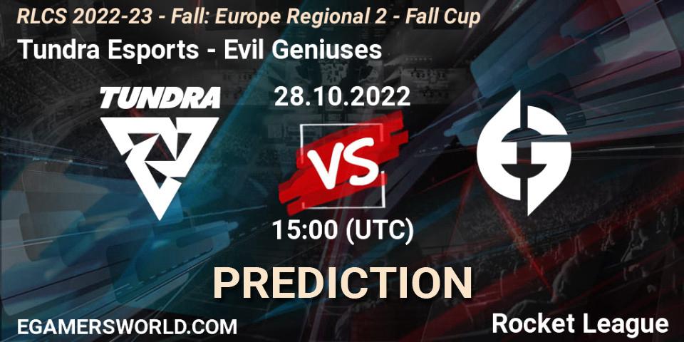 Tundra Esports vs Evil Geniuses: Betting TIp, Match Prediction. 28.10.22. Rocket League, RLCS 2022-23 - Fall: Europe Regional 2 - Fall Cup