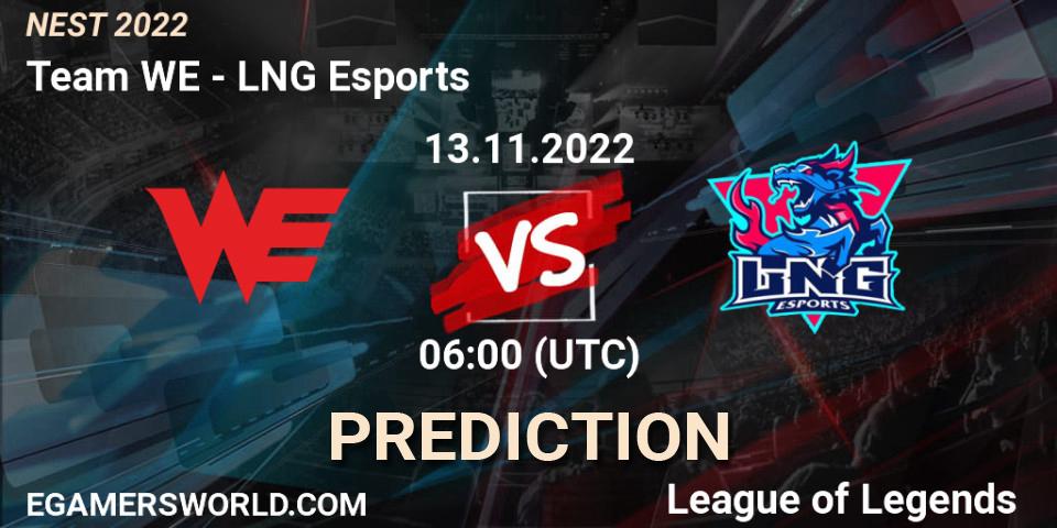 Team WE vs LNG Esports: Betting TIp, Match Prediction. 13.11.22. LoL, NEST 2022