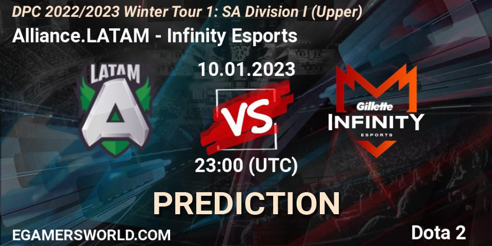 Alliance.LATAM vs Infinity Esports: Betting TIp, Match Prediction. 10.01.23. Dota 2, DPC 2022/2023 Winter Tour 1: SA Division I (Upper) 