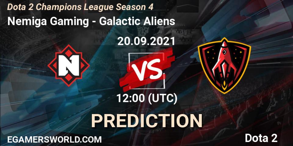 Nemiga Gaming vs Galactic Aliens: Betting TIp, Match Prediction. 20.09.2021 at 12:00. Dota 2, Dota 2 Champions League Season 4