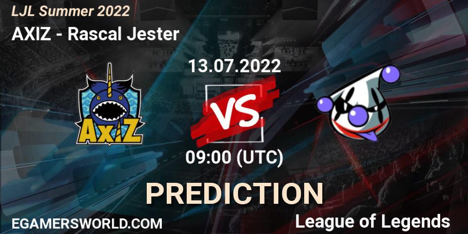 AXIZ vs Rascal Jester: Betting TIp, Match Prediction. 13.07.22. LoL, LJL Summer 2022
