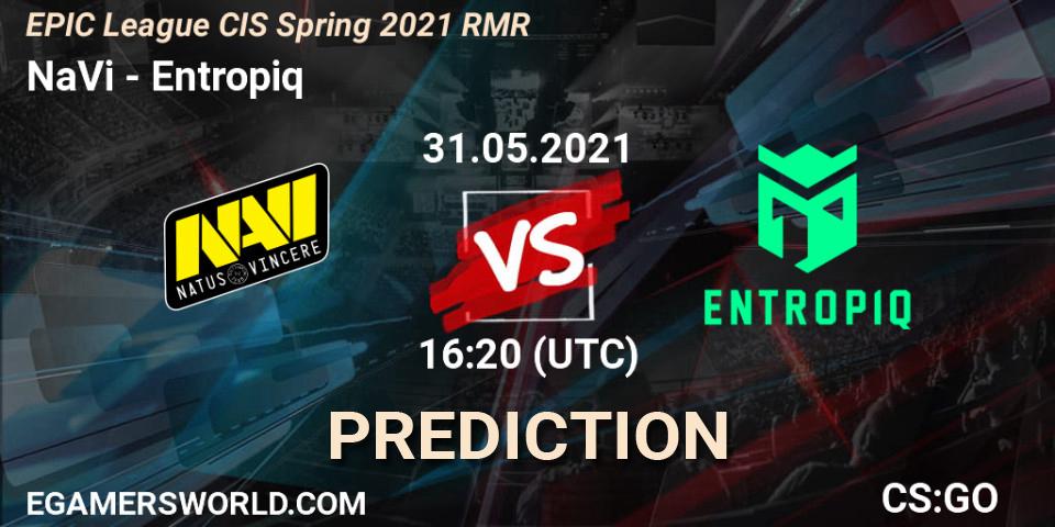 NaVi vs Entropiq: Betting TIp, Match Prediction. 01.06.2021 at 16:00. Counter-Strike (CS2), EPIC League CIS Spring 2021 RMR