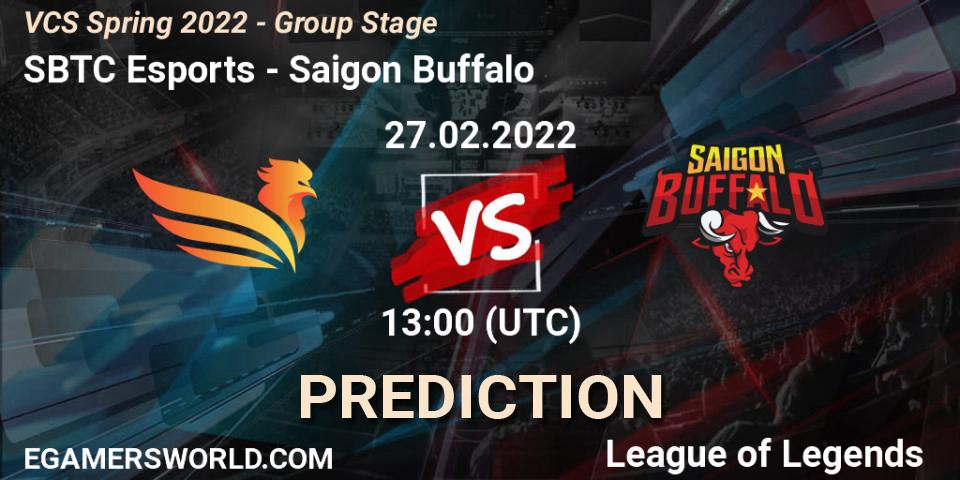 SBTC Esports vs Saigon Buffalo: Betting TIp, Match Prediction. 27.02.2022 at 13:00. LoL, VCS Spring 2022 - Group Stage 