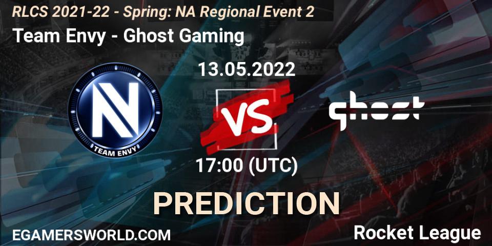 Team Envy vs Ghost Gaming: Betting TIp, Match Prediction. 13.05.2022 at 17:00. Rocket League, RLCS 2021-22 - Spring: NA Regional Event 2