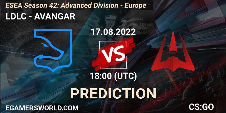 LDLC vs AVANGAR: Betting TIp, Match Prediction. 17.08.2022 at 18:00. Counter-Strike (CS2), ESEA Season 42: Advanced Division - Europe