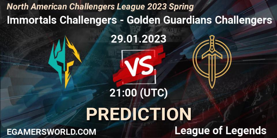 Immortals Challengers vs Golden Guardians Challengers: Betting TIp, Match Prediction. 29.01.23. LoL, NACL 2023 Spring - Group Stage