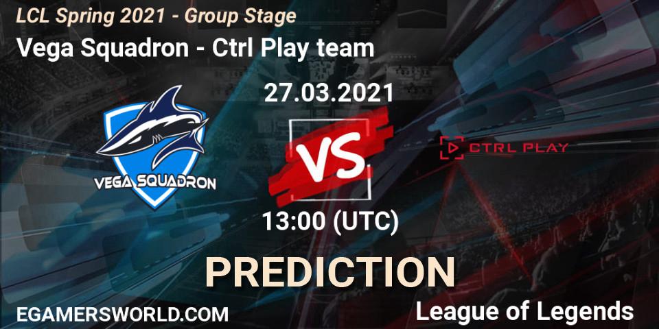 Vega Squadron vs Ctrl Play team: Betting TIp, Match Prediction. 27.03.2021 at 13:00. LoL, LCL Spring 2021 - Group Stage
