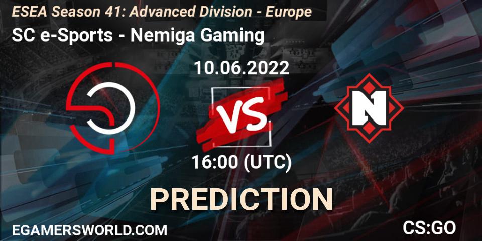 SC e-Sports vs Nemiga Gaming: Betting TIp, Match Prediction. 10.06.2022 at 16:00. Counter-Strike (CS2), ESEA Season 41: Advanced Division - Europe