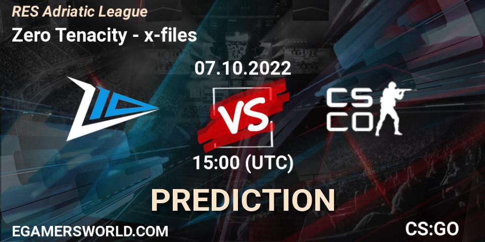 Zero Tenacity vs x-files: Betting TIp, Match Prediction. 07.10.2022 at 15:00. Counter-Strike (CS2), RES Adriatic League