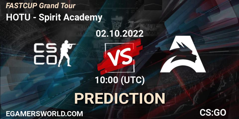 HOTU vs Spirit Academy: Betting TIp, Match Prediction. 02.10.2022 at 10:00. Counter-Strike (CS2), FASTCUP Grand Tour