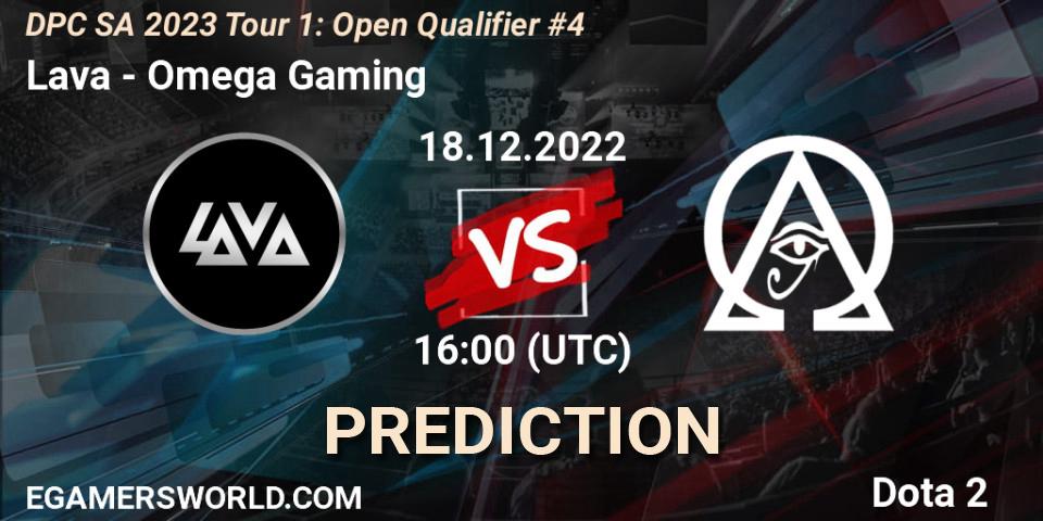 Lava vs Omega Gaming: Betting TIp, Match Prediction. 18.12.22. Dota 2, DPC SA 2023 Tour 1: Open Qualifier #4