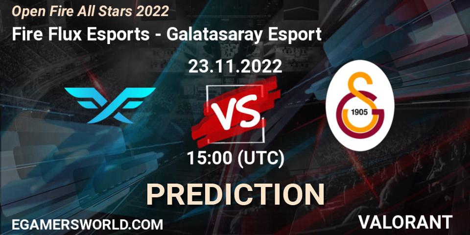 Fire Flux Esports vs Galatasaray Esport: Betting TIp, Match Prediction. 23.11.2022 at 15:10. VALORANT, Open Fire All Stars 2022